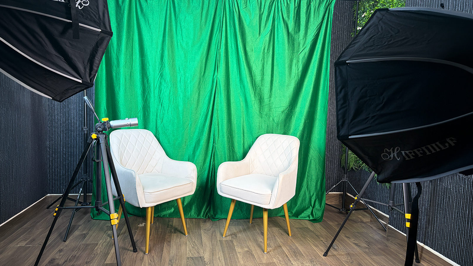 Soundproof podcast studio at Bhoomerang Media's ESI Hyderabad facility